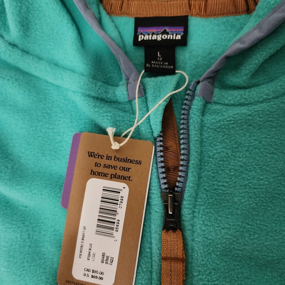 Patagonia Kids Micro D Snap-T Fleece Jacket (steam blue) - Picture 2 of 3